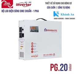 Bộ lưu điện DoorMatic dùng cho motor cửa cổng tự động 220 Vac sóng SINE CHUẨN, 1 pha PG.20 indoor