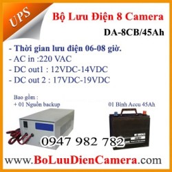 Bộ nguồn lưu điện cho 08 camera DA-8CB/45Ah 12VDC