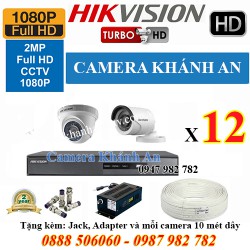 Bộ trọn gói 12 camera HIKVISION 2.0M 1080P